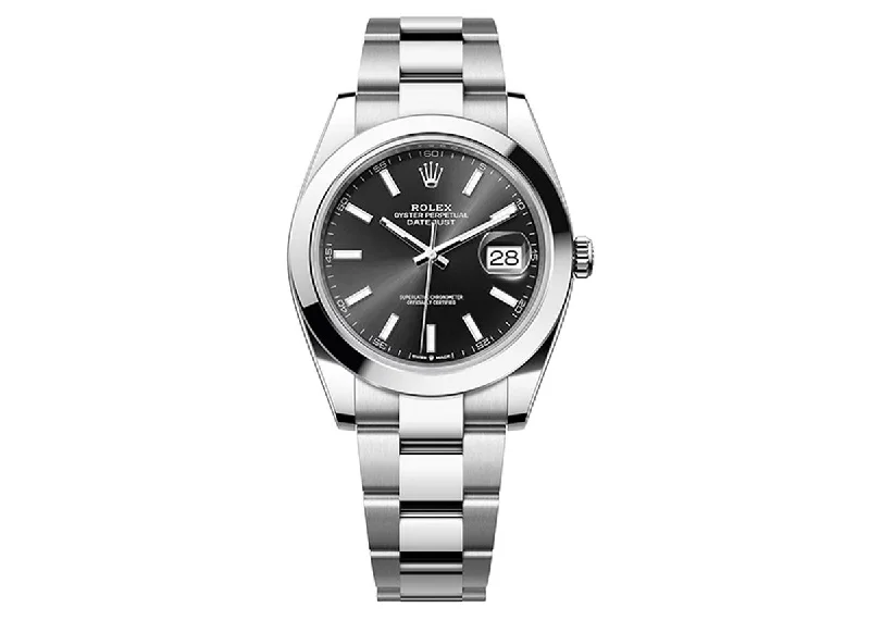 Rolex DateJust 41mm 126300 Oystersteel Bright Black Dial