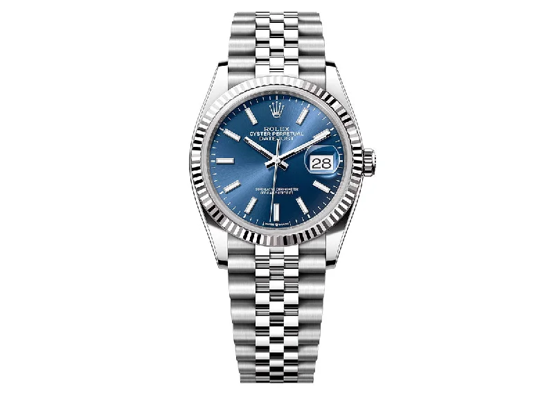 Rolex DateJust 36mm 126234 Oyster Jubilee Fluted Bezel Blue Dial