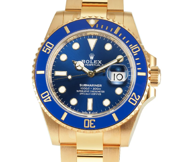 41mm 18k Yellow Gold Ceramic Bezel Blue Dial