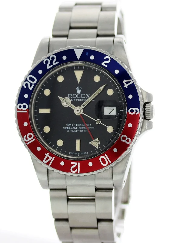 Rolex Oyster Perpetual GMT-Master Pepsi Bezel 16750 Mens Watch