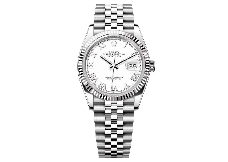 Rolex DateJust 36mm 126234 Oystersteel Jubilee White Roman Dial