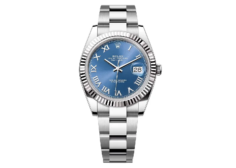 Rolex DateJust 41mm 126334 Oystersteel Fluted Bezel Blue Roman Dial