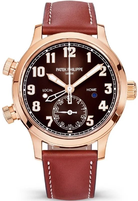 Patek Philippe Travel Time 37mm Rose Gold/ Brown Sunburst Dial (Ref# 7234R-001)