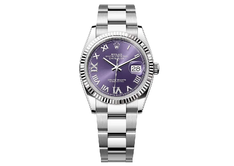 Rolex Datejust 36mm 126234 Oystersteel Aubergine Diamond Dial