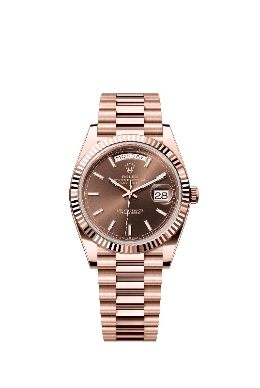 Rolex Day-Date 40 mm 228235 President Fluted Brown Dial