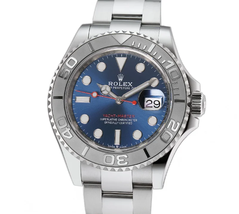 40 Stainless Steel Platinum Bezel Blue Dial