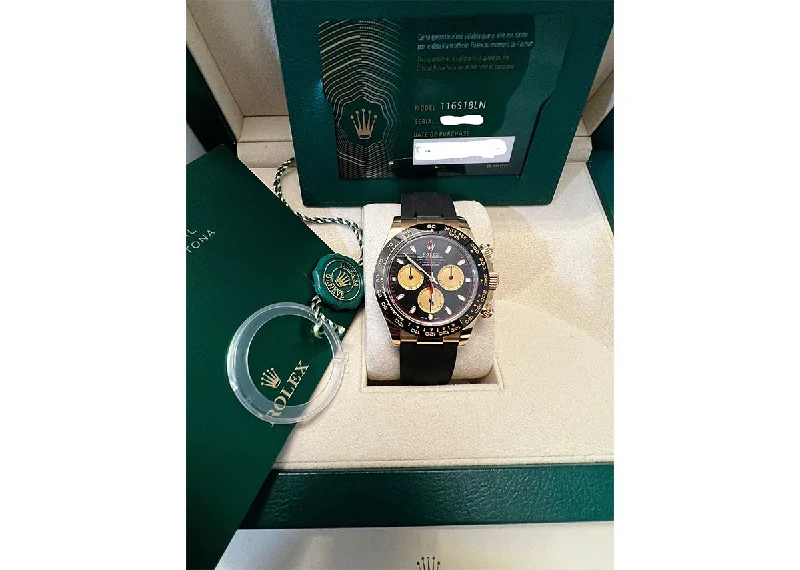 Rolex Cosmograph Daytona 40mm 116518 Yellow Gold Oysterflex Black Dial