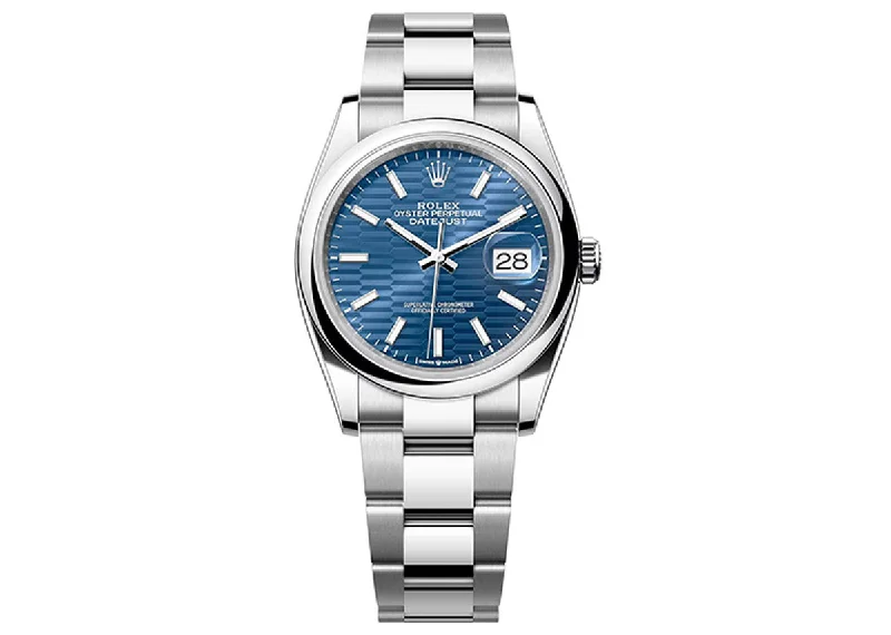 Rolex DateJust 36mm 126200 Oystersteel Blue Motif Dial