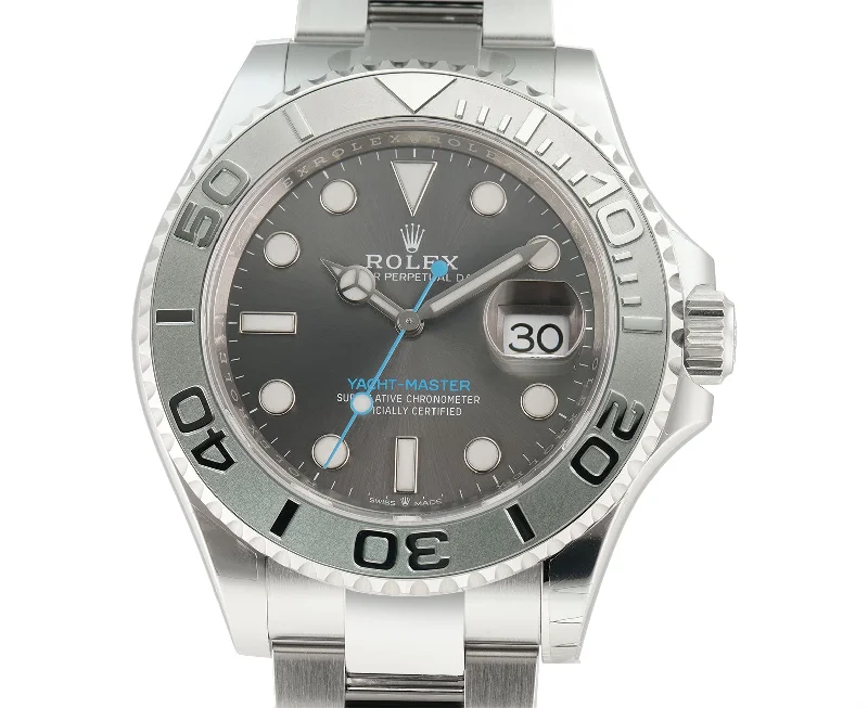 40 Stainless Steel Platinum Bezel Dark Rhodium Dial