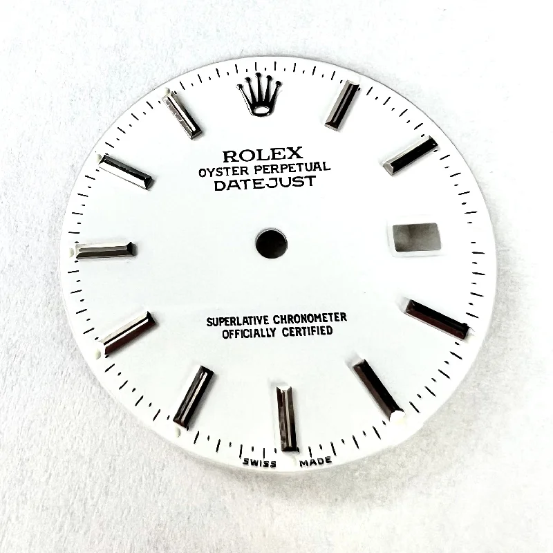 ROLEX 27.7mm White Color Silver Hour Markers DIAL for 36mm ROLEX DATEJUST