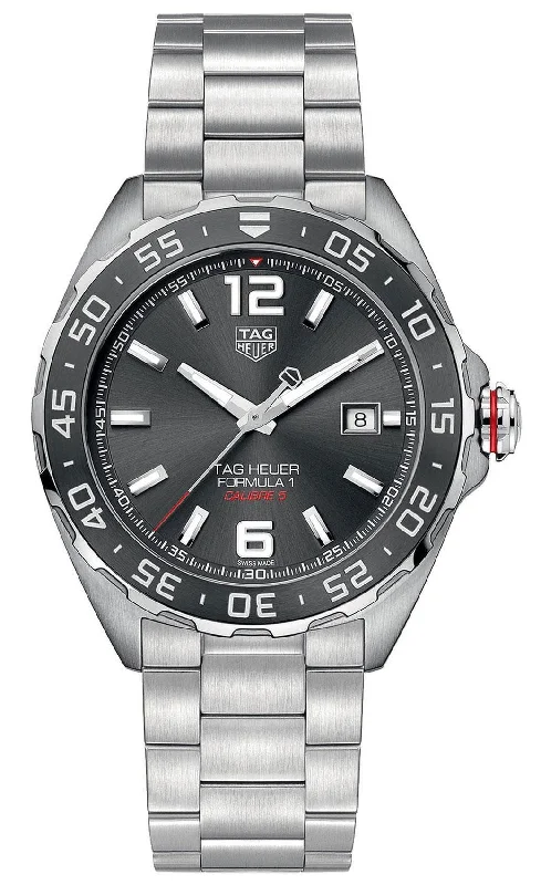 TAG Heuer Formula 1 Automatic Stainless Steel Gray Dial Date Divers Mens Watch WAZ2011.BA0842