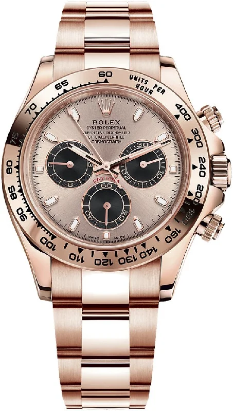 Rolex Daytona 40mm/ 18k Rose Gold/ Sundust Index Cosmograph Dial/ Black Sub-dials (Ref# 116505)