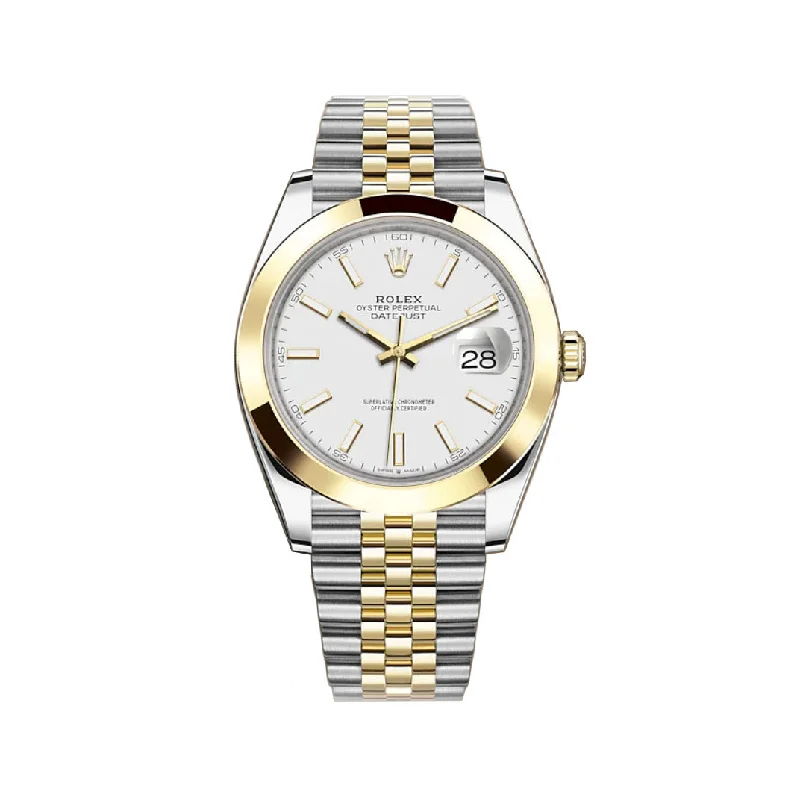 41mm Steel & Yellow Gold White Index Dial Jubilee Bracelet