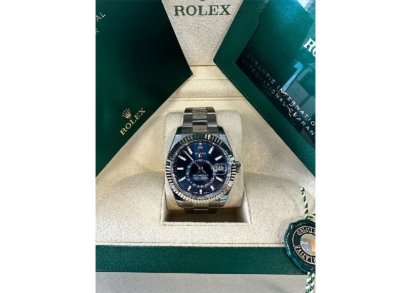 Rolex Sky Dweller 42mm 326934 Oystersteel Fluted Bright Blue Dial