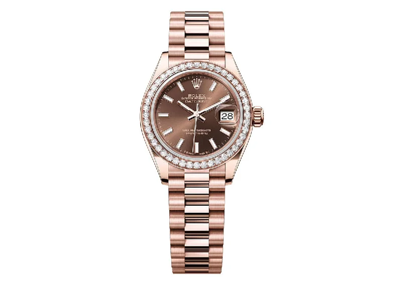 Rolex Lady-Datejust 28mm 279135 Everose Gold chocolate Dial