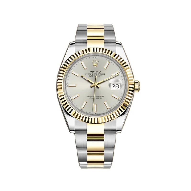 41mm Steel & Yellow Gold Silver Index Dial Oyster Bracelet