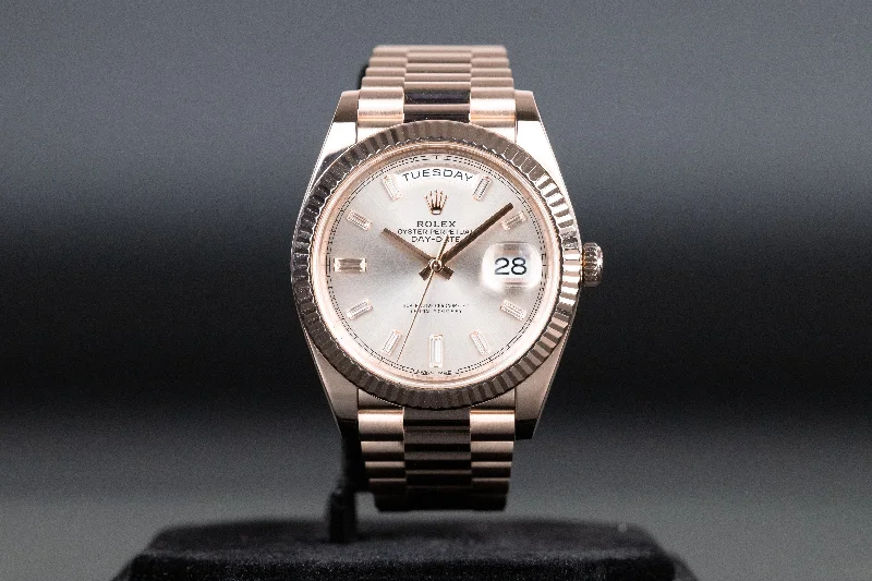 Rolex<br>228235 DayDate 40 Sundust Baguette Diamond Dial