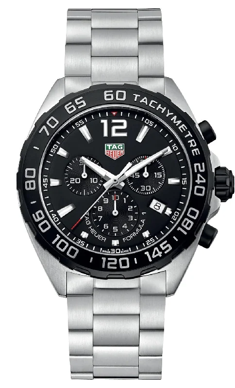 TAG Heuer Formula 1 Chronograph Stainless Steel Black Dial Date Divers Quartz Mens Watch CAZ1010.BA0842