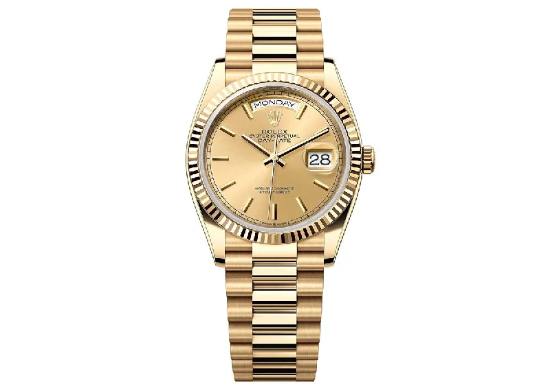 Rolex Day-Date 36mm 128238 Yellow Gold President Champagne Dial