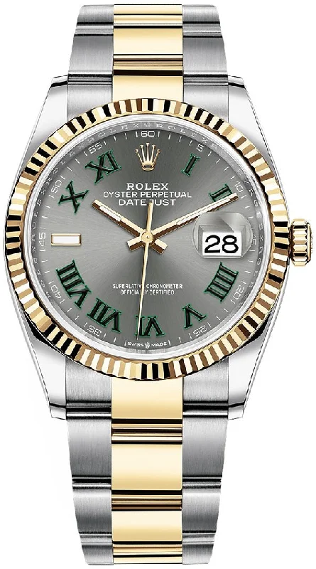 Rolex Datejust 36mm Wimbledon Dial Yellow Gold and Steel 126233