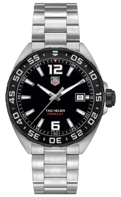 TAG Heuer Formula 1 Stainless Steel Black Dial Date Divers Quartz Mens Watch WAZ1110.BA0875