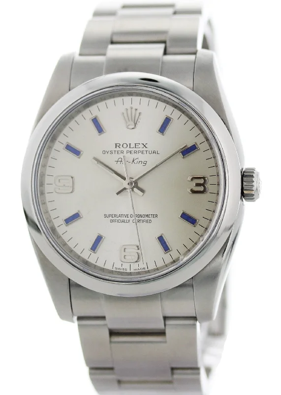 Rolex Air King Precision Steel 114200 34MM case with Rolex Service Papers Serial_G348347