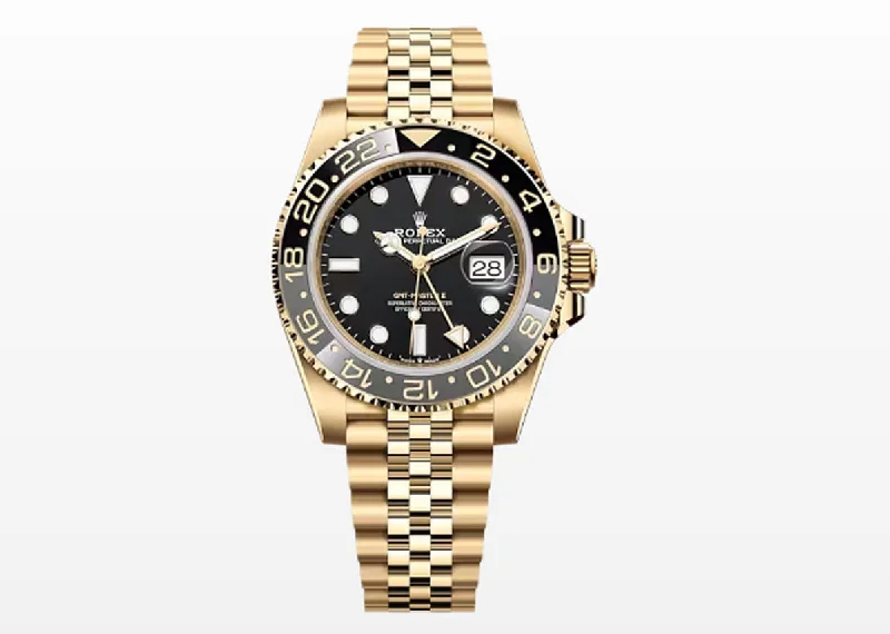 Rolex GMT Master II 40mm 126718GRNR Yellow Gold Oyster Jubilee Black Dial