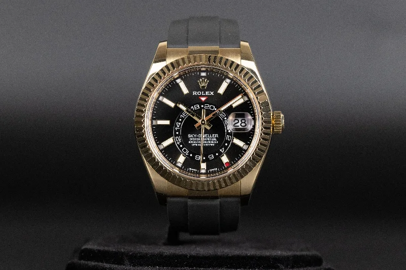 Rolex<br>326238 Sky-Dweller Oysterflex Black Dial