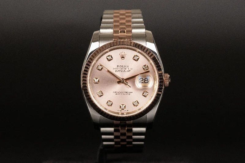 Rolex<br>116231 Datejust 36 SS/RG Sundust Diamond Dial