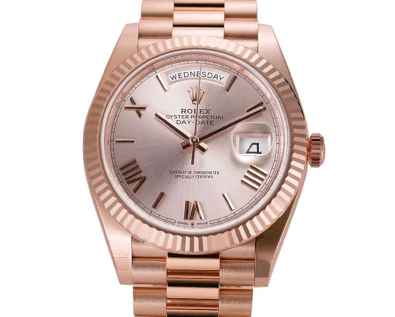 40mm 18k Everose Gold President Sundust Roman Dial