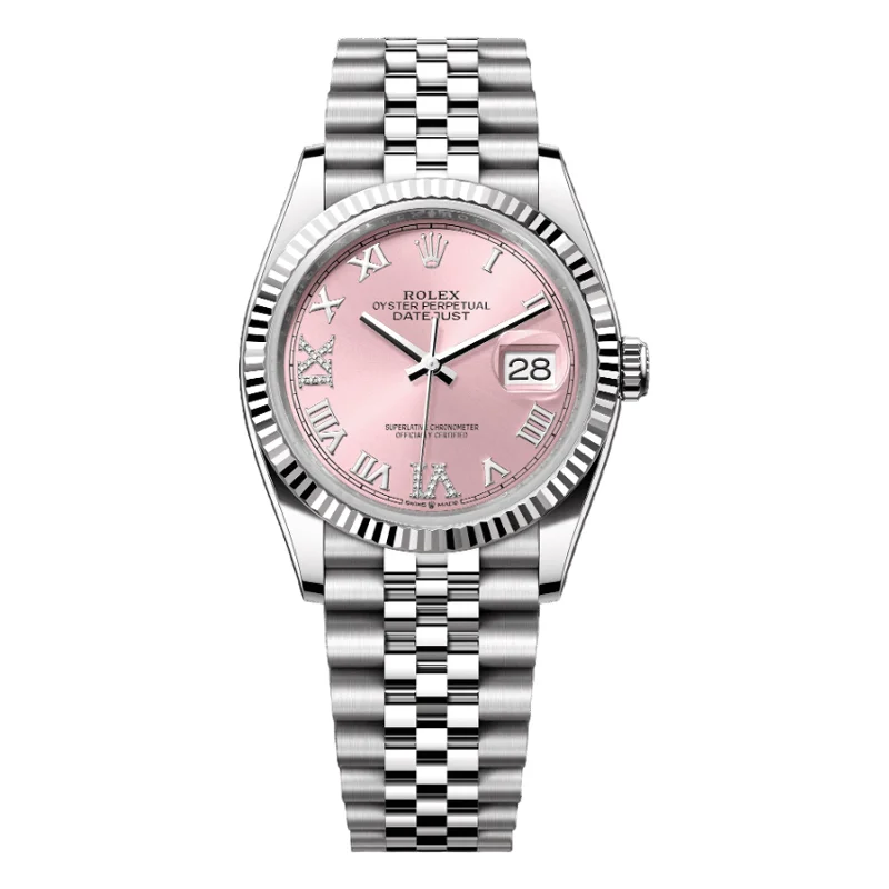 Rolex Datejust 36mm 126234-0031 Pink Roman with Diamond VI and XI Dial, Unworn 2024