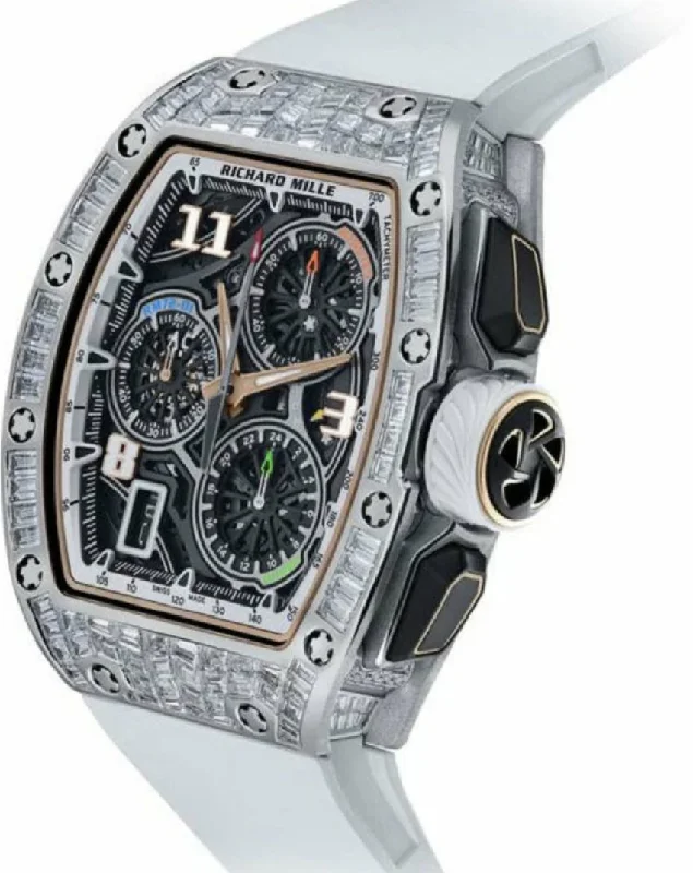 Richard Mille RM 72-01 Automatic Winding Lifestyle Flyback Chronograph White Gold with Baguette Diamonds