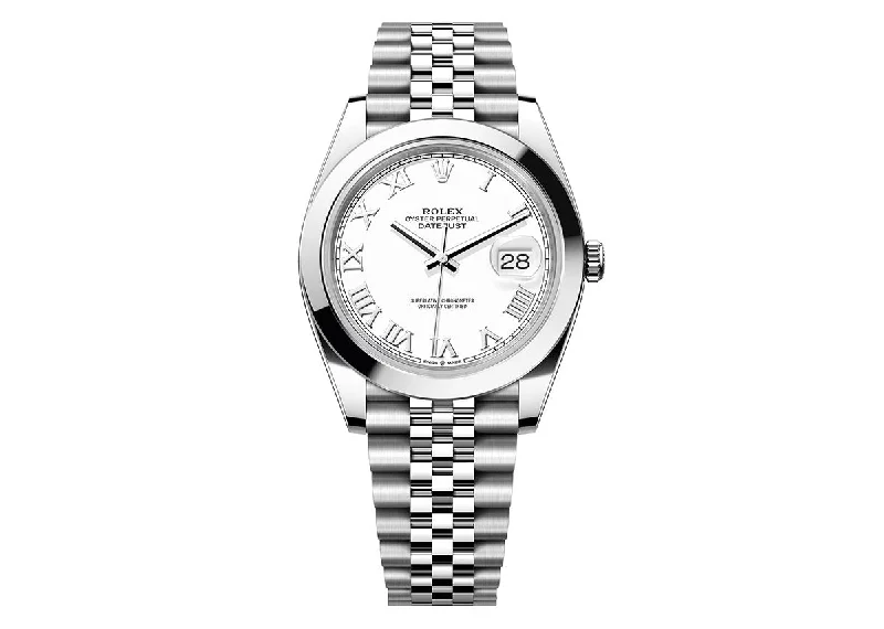 Rolex DateJust 41mm 126300 Oyster Jubilee White Roman Dial