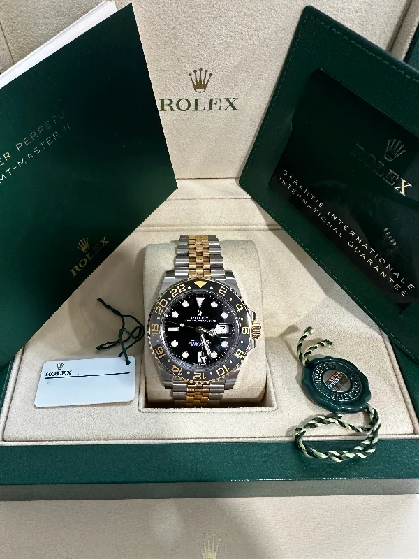 Rolex GMT Master II 40mm 126713GRNR Two-Tone Oyster Jubilee Black Dial