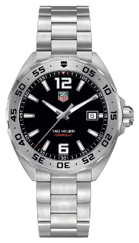 TAG Heuer Formula 1 Stainless Steel Black Dial Date Divers Quartz Mens Watch WAZ1112.BA0875