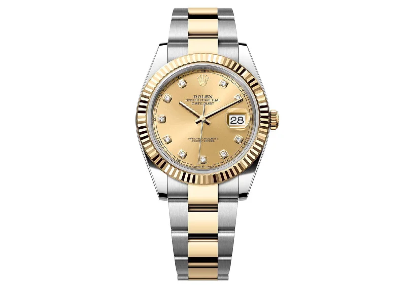 Rolex Datejust 41mm 126333 Two-Tone Oyster champagne Diamond Dial