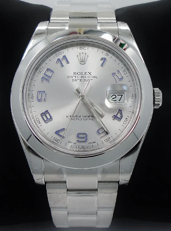 Rolex Datejust II 116300 41mm Oyster Silver Arabic Dial UNWRON FULLY STICKRED