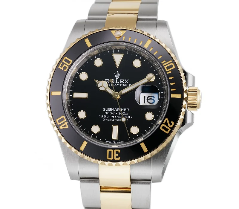 41mm Steel and Yellow Gold Ceramic Bezel Black Dial