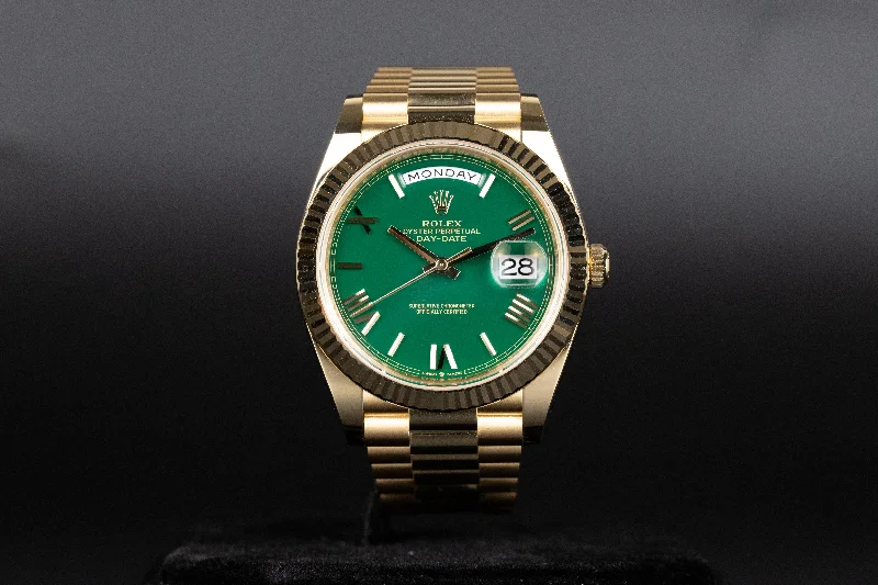 Rolex<br>228238 DayDate 40 Green Roman Numeral Dial