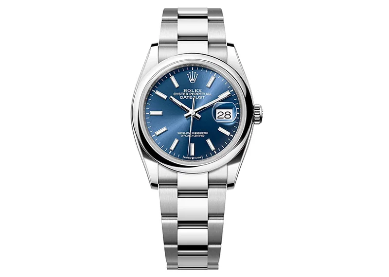 Rolex DateJust 36mm 126200 Oystersteel Bright Blue Dial