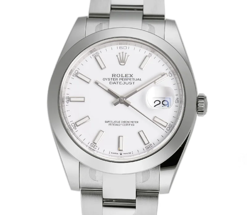 Steel 41mm White Index Dial Oyster Bracelet