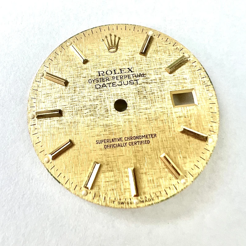 ROLEX 27.7mm Linen Gold Color Gold Hour Markers DIAL for 36mm ROLEX DATEJUST