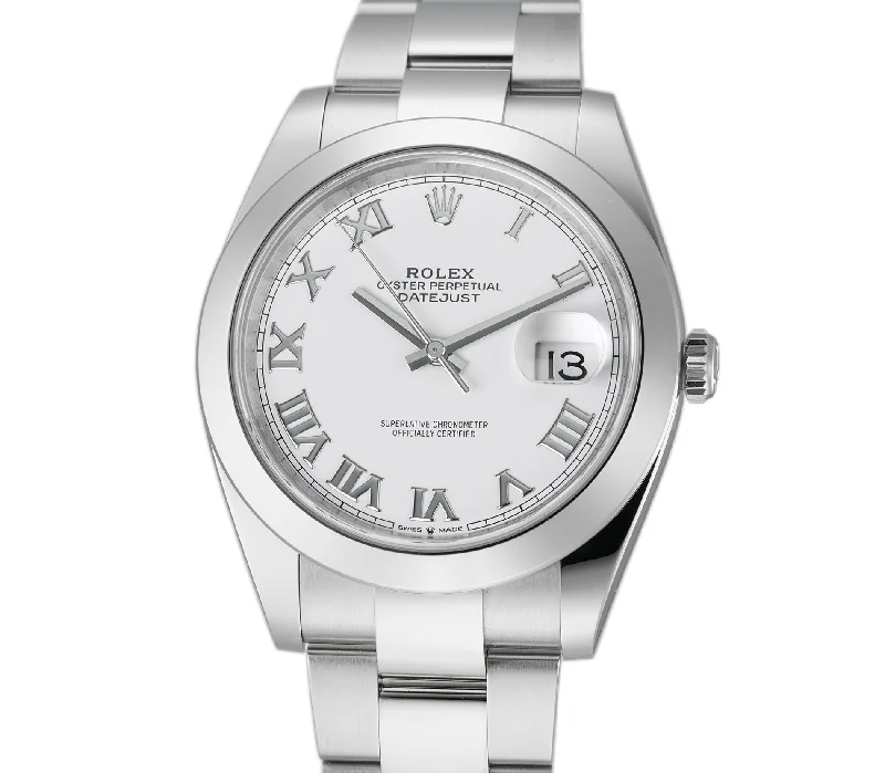 Steel 41mm White Roman Dial Oyster Bracelet