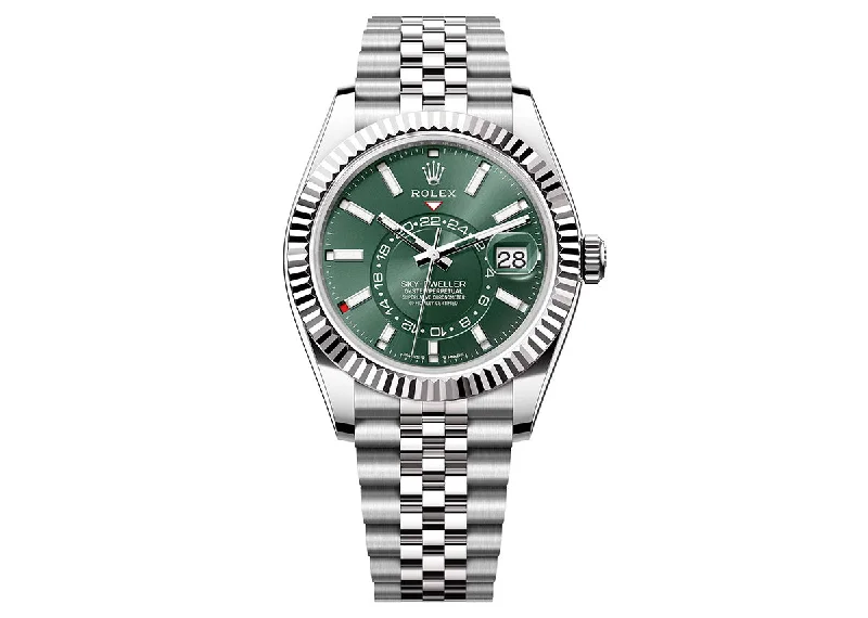 Rolex Sky Dweller 42mm 336934 Oystersteel Jubilee Mint Green Dial