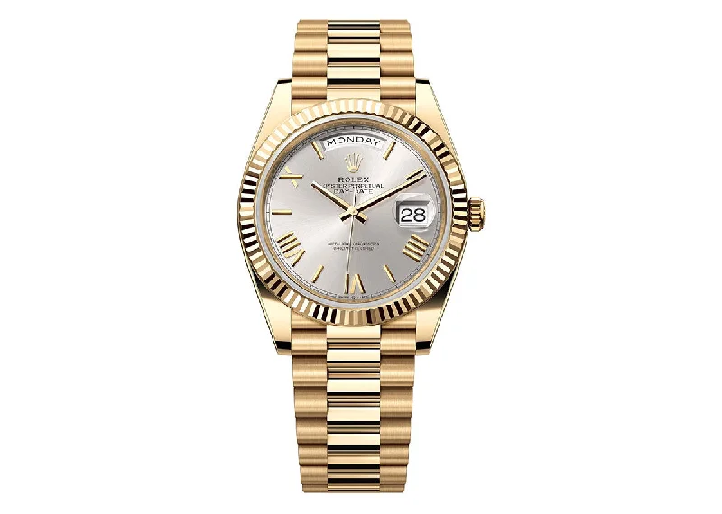 Rolex Day-Date 40mm 228238 Yellow Gold President Silver Roman Dial