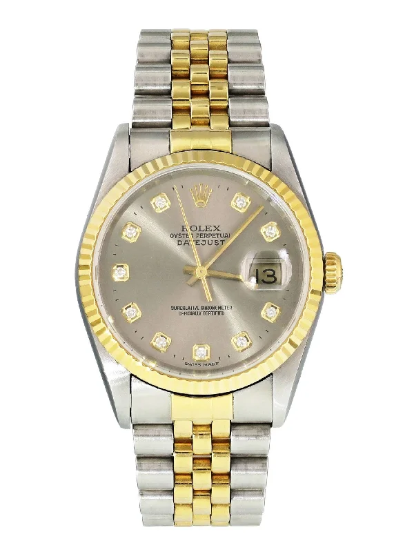 Rolex Datejust 16233 Diamond Dial Mens Watch