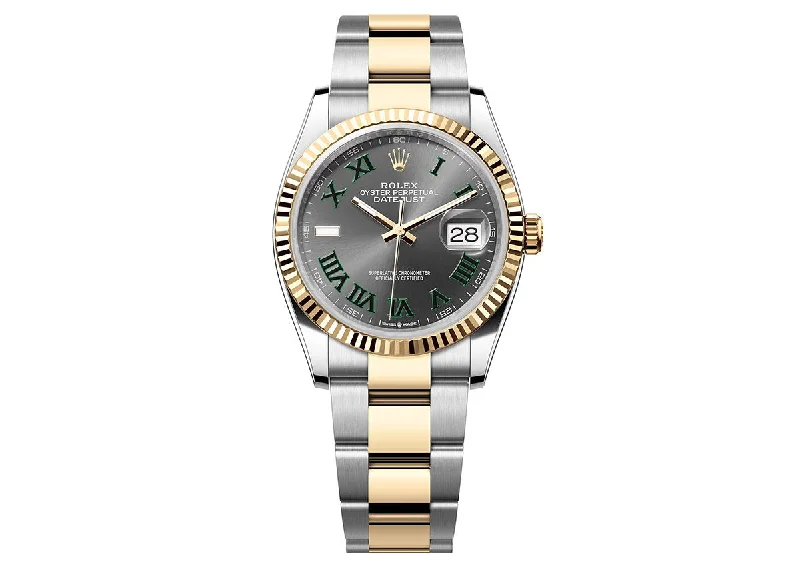 Rolex DateJust 36mm 126233 Two-Tone Oyster Roman Slate Dial