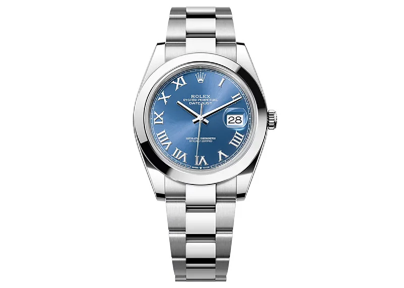 Rolex DateJust 41mm 126300 Oystersteel Azzurro Blue Roman Dial