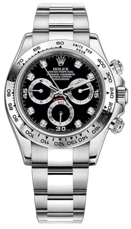 Rolex Daytona White Gold Black Diamond Dial Oyster Bracelet 40mm (Reference 116509)