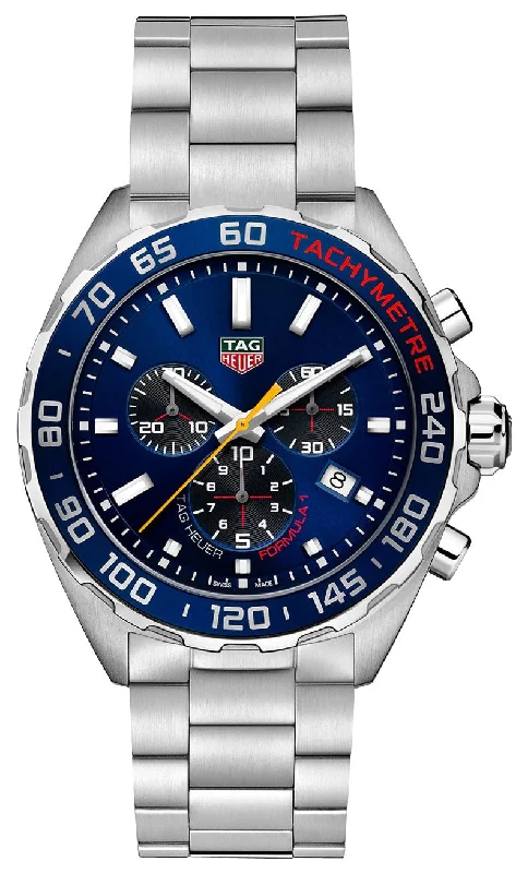 Special Edition TAG Heuer Formula 1 X Red Bull Racing Chronograph Stainless Steel Blue Dial Date Divers Quartz Mens Watch CAZ101AK.BA0842